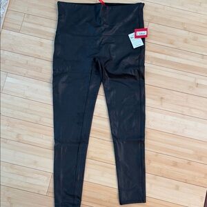 Black faux leather High-Waisted Leggings